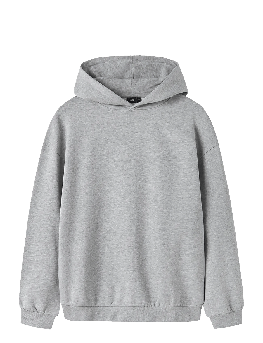 LMTD - NLNNEVO LS L BRU SWEAT W. HOOD NOOS - kapuutsiga dressipluusid - grey melange - 0