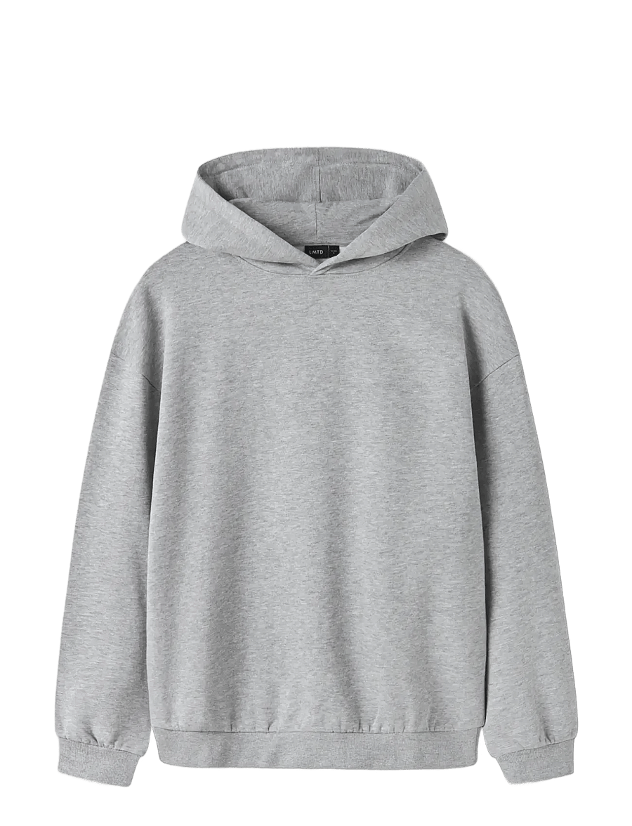 LMTD - NLNNEVO LS L BRU SWEAT W. HOOD NOOS - kapuutsiga dressipluusid - grey melange - 2