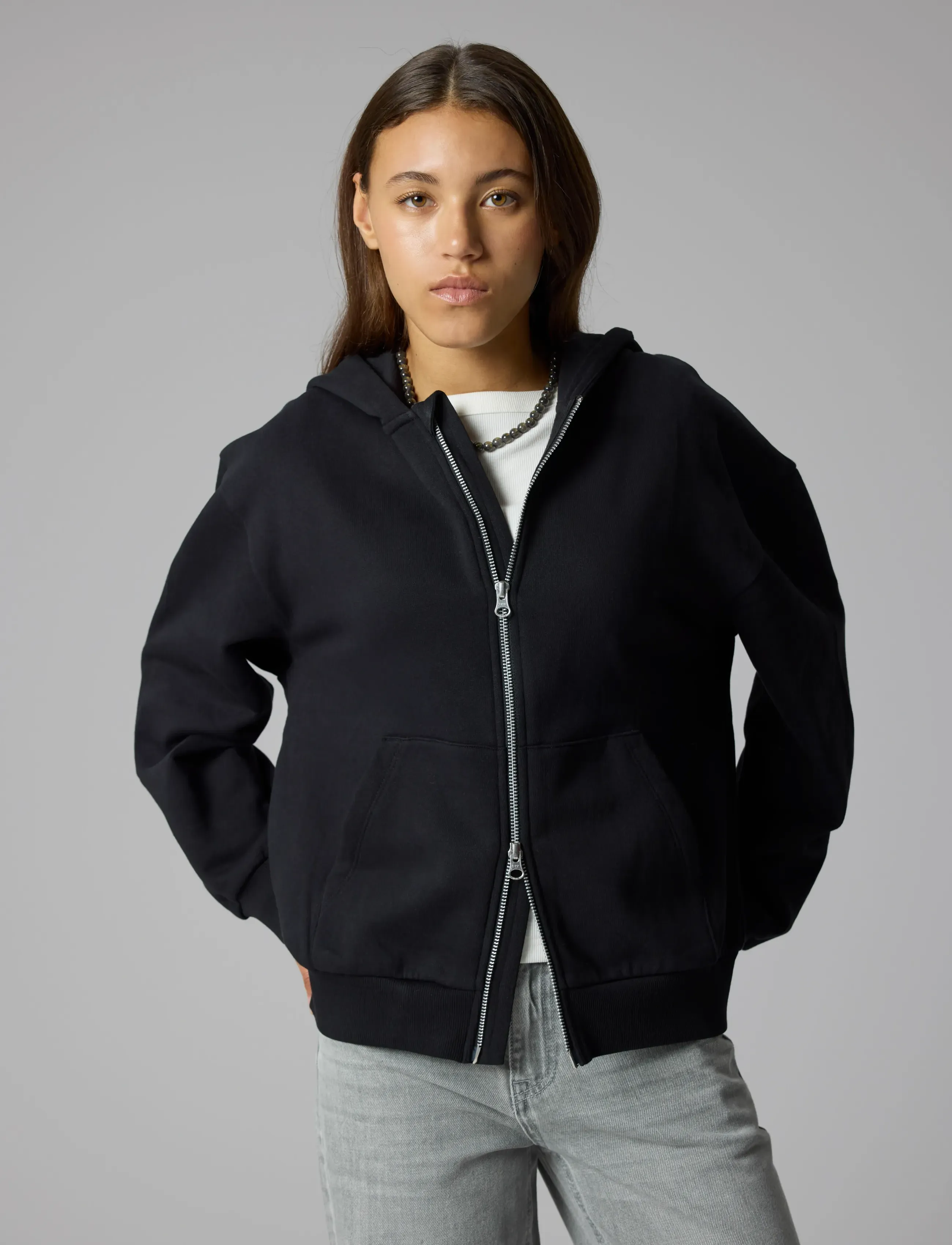 LMTD - NLNNEVO LS L BRU SWEAT CARDIGAN NOOS - fleecejacken - black - 3