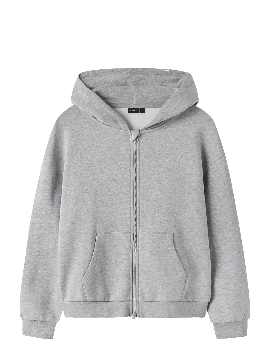 LMTD - NLNNEVO LS L BRU SWEAT CARDIGAN NOOS - fleecejacken - grey melange - 0