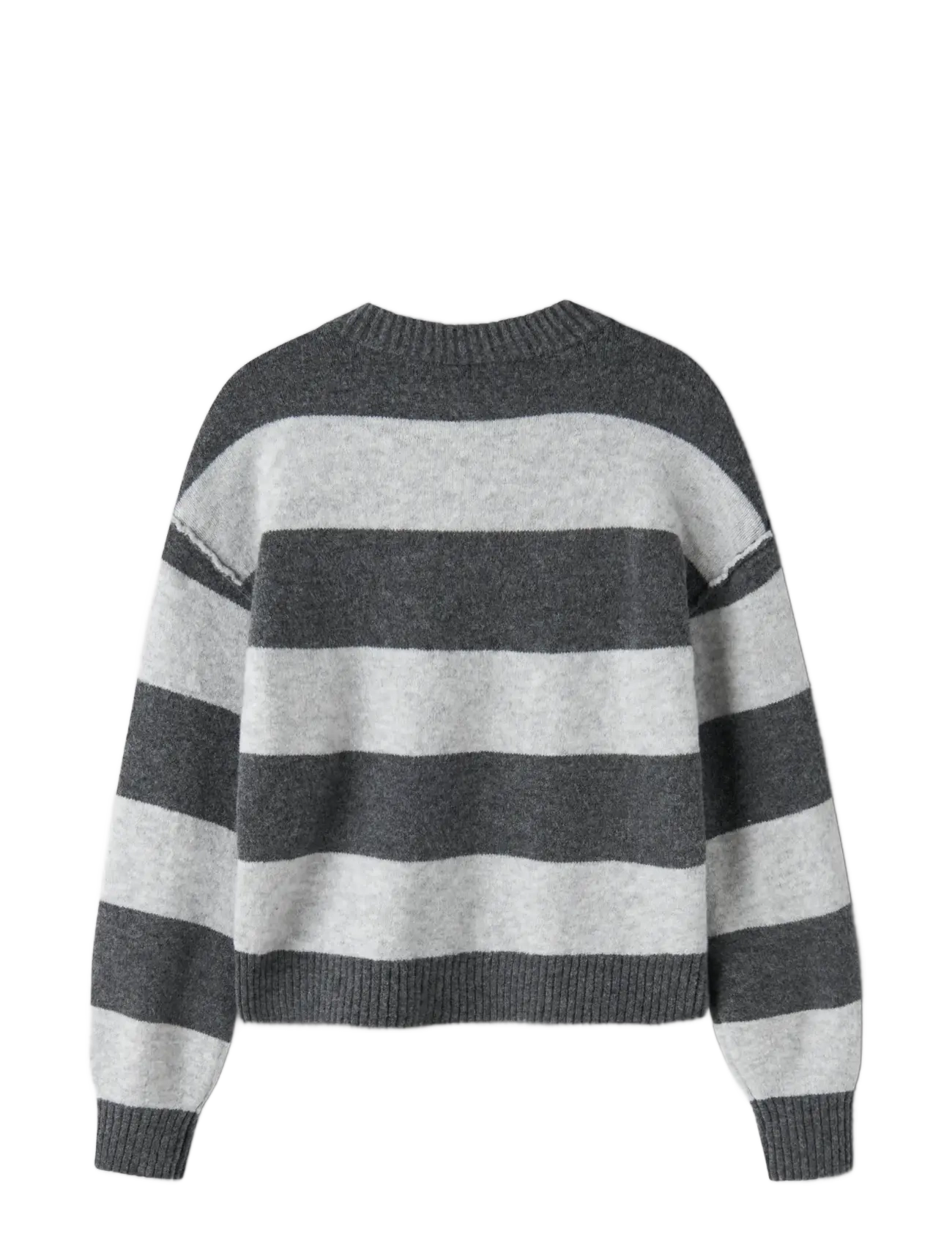 LMTD - NLFBYNTHE STRIPE LS SHORT KNIT NOOS - dark grey melange - 1