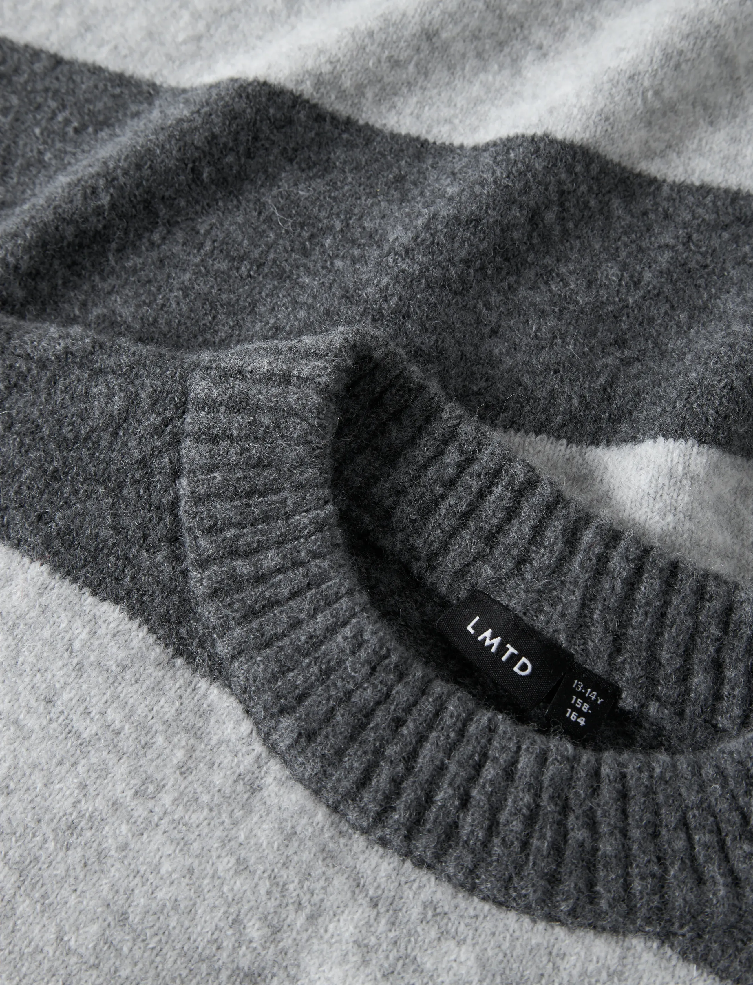 LMTD - NLFBYNTHE STRIPE LS SHORT KNIT NOOS - dark grey melange - 5