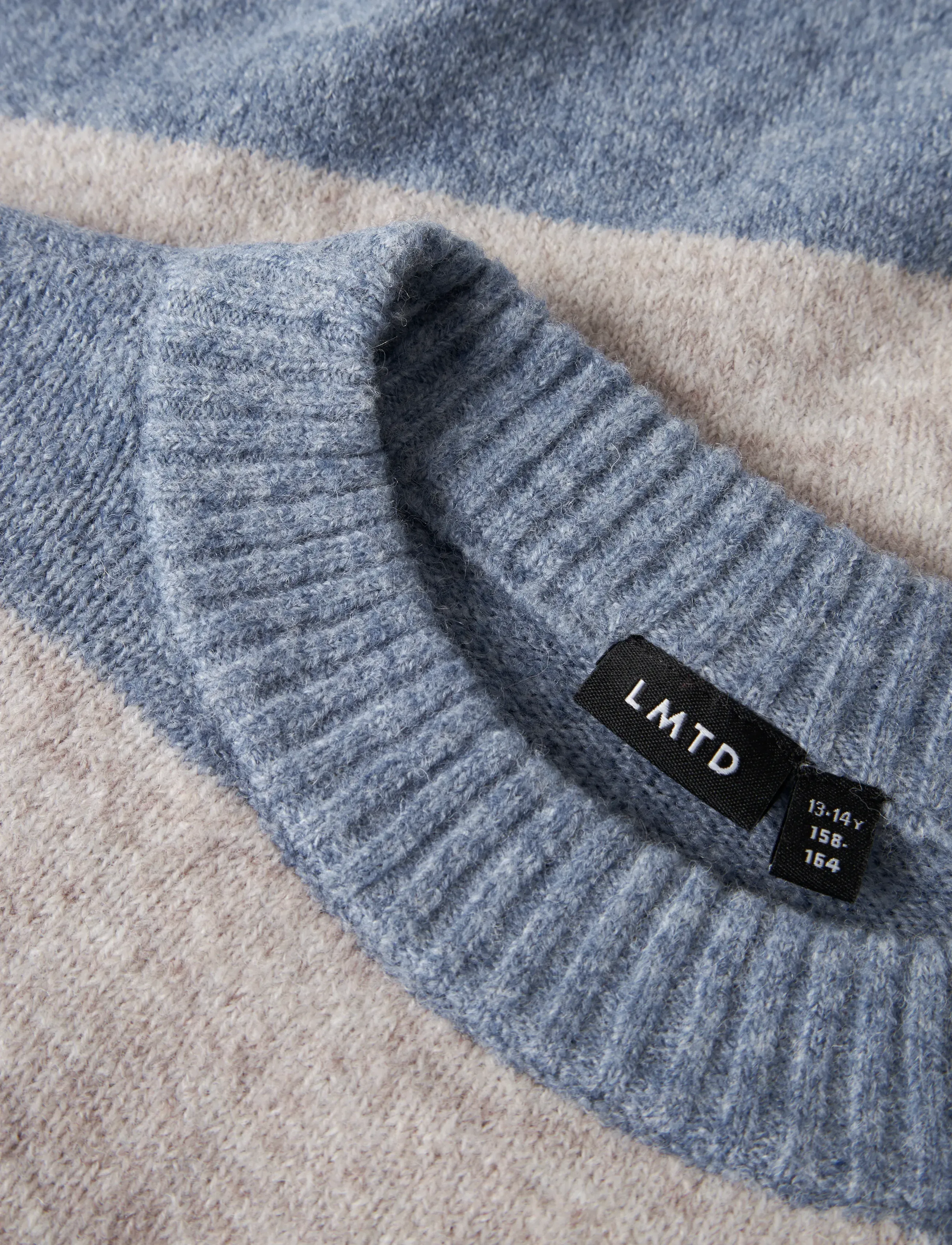 LMTD - NLFBYNTHE STRIPE LS SHORT KNIT NOOS - pullover - ombre blue - 2