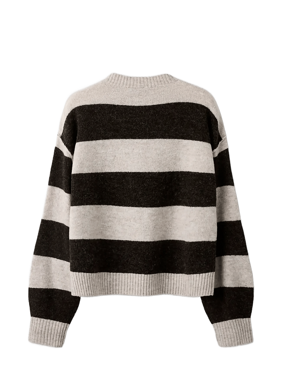 LMTD - NLFBYNTHE STRIPE LS SHORT KNIT NOOS - pullover - peyote - 1