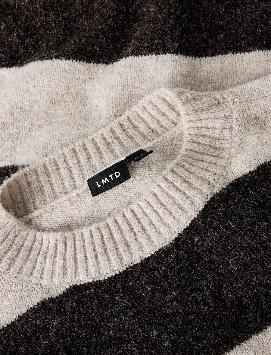 LMTD - NLFBYNTHE STRIPE LS SHORT KNIT NOOS - pullover - peyote - 3