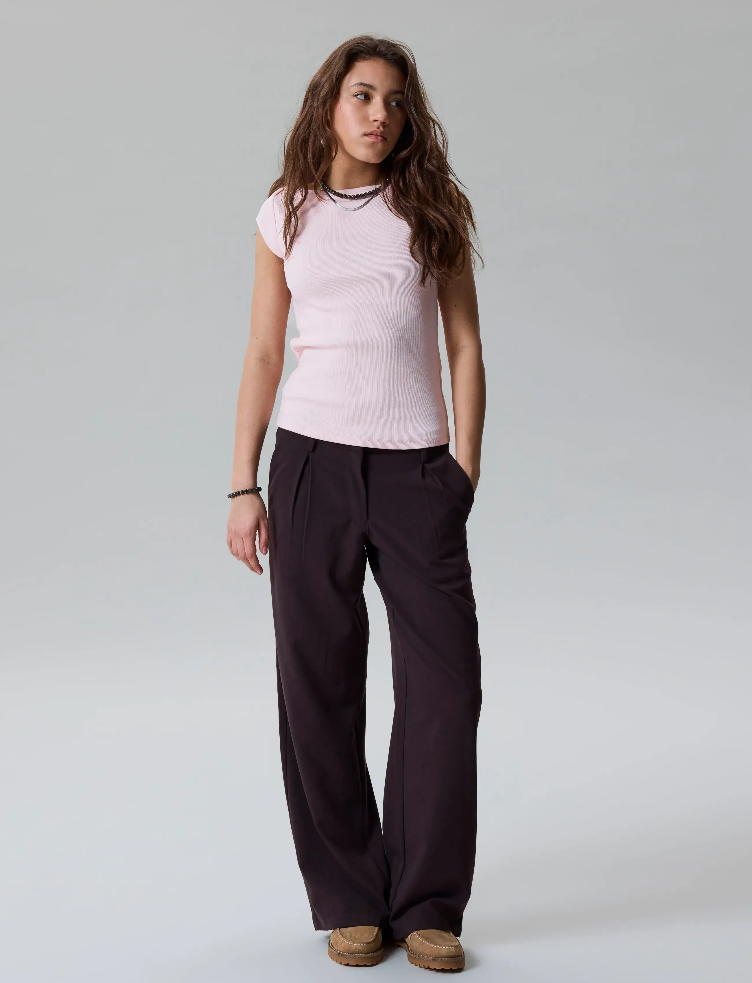LMTD - NLFLUIS NW PLEAT WIDE PANT NOOS - osta vanuse järgi - black coffee - 2