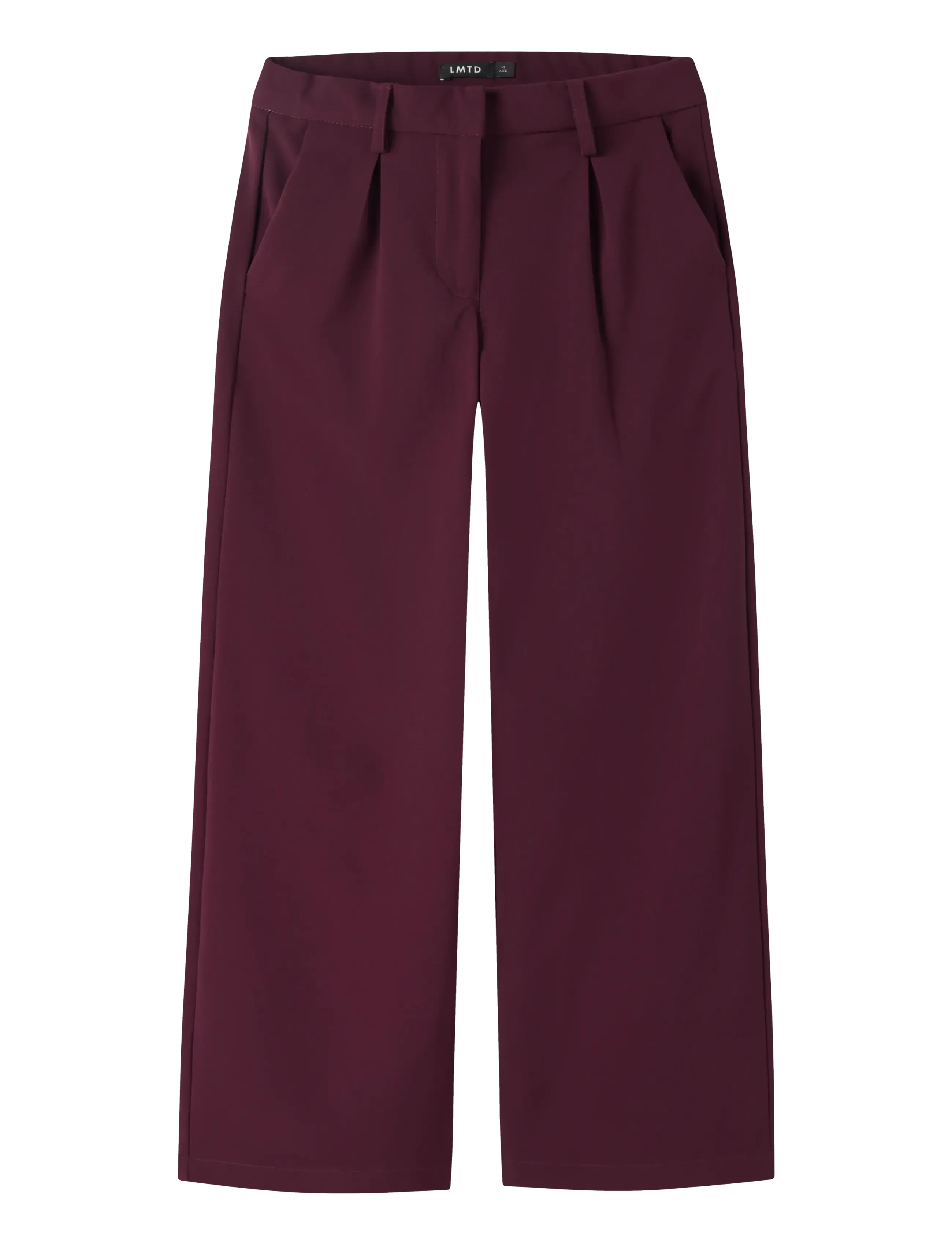 LMTD NLFLUIS NW PLEAT WIDE PANT NOOS - Trousers - FIG / burgundy