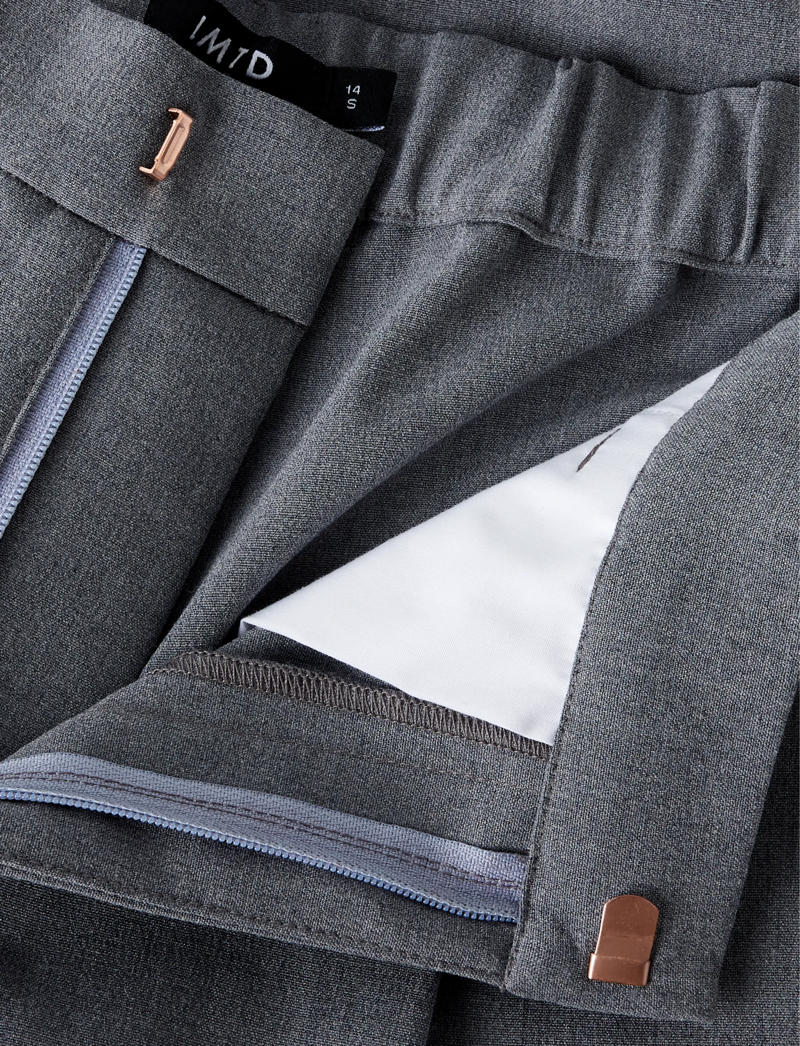 LMTD - NLFLUIS NW PLEAT WIDE PANT NOOS - trousers - grey melange - 4
