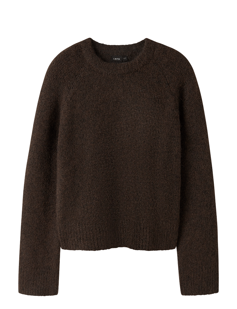 LMTD - NLFBULLO LS SHORT KNIT NOOS - pullover - black coffee - 0