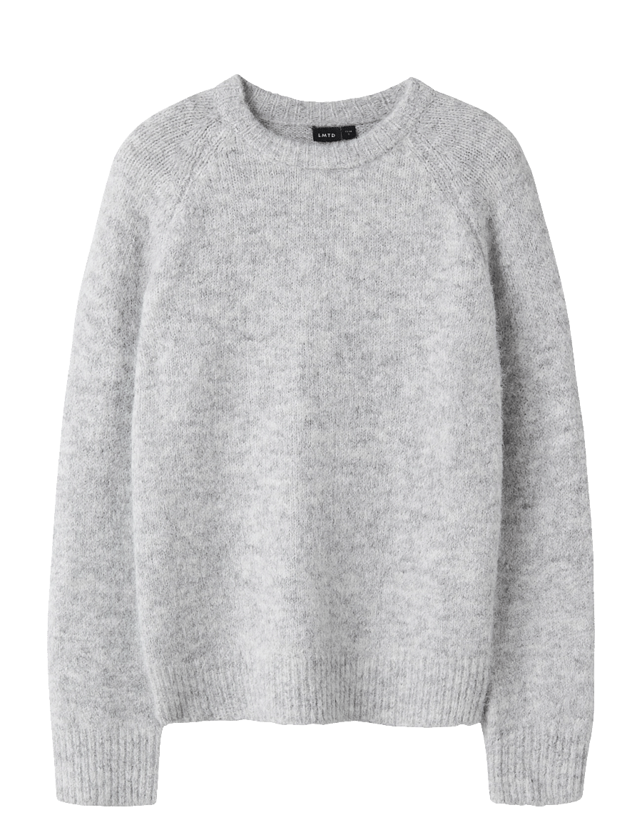 LMTD - NLFBULLO LS SHORT KNIT NOOS - pullover - light grey melange - 0