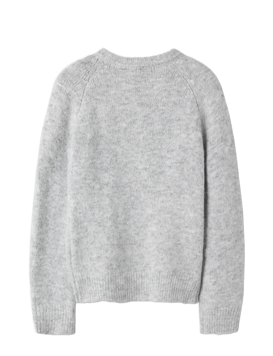 LMTD - NLFBULLO LS SHORT KNIT NOOS - pullover - light grey melange - 1