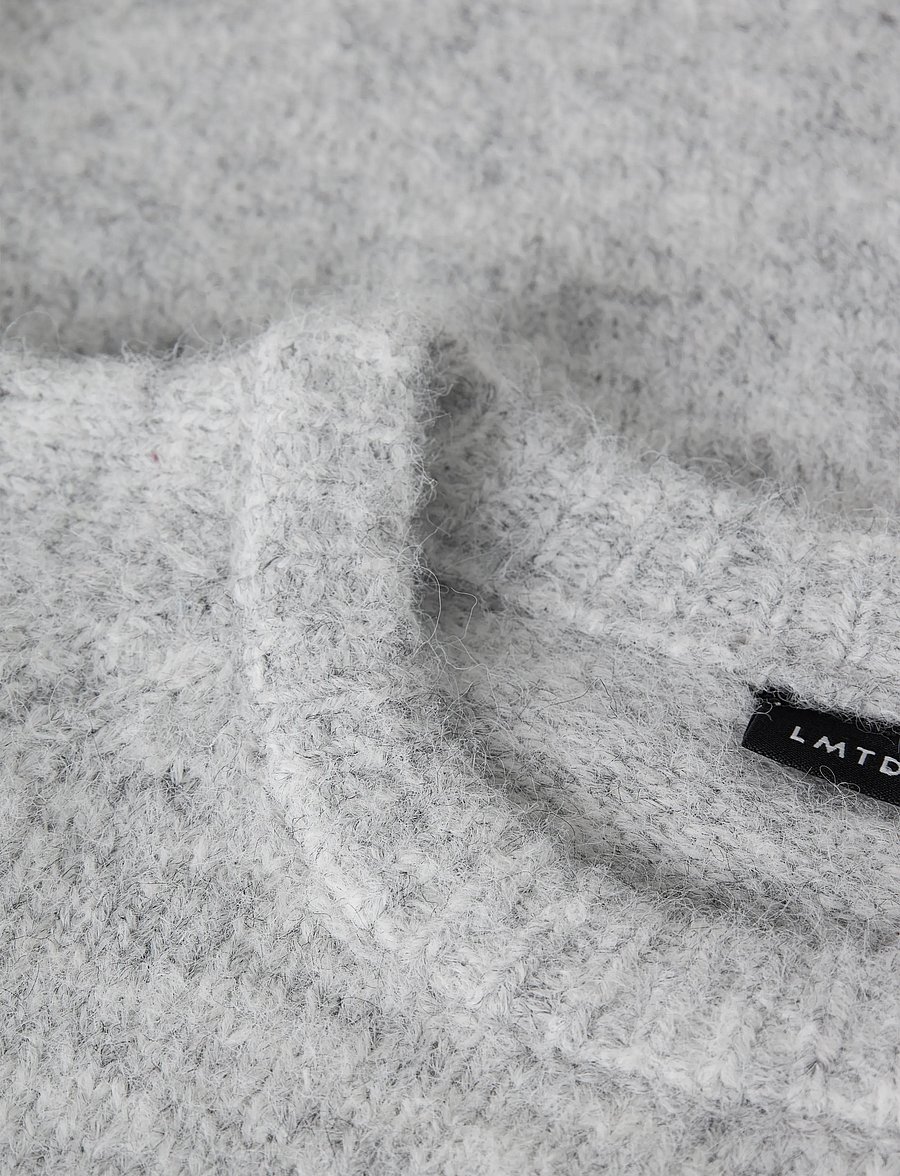 LMTD - NLFBULLO LS SHORT KNIT NOOS - pullover - light grey melange - 4