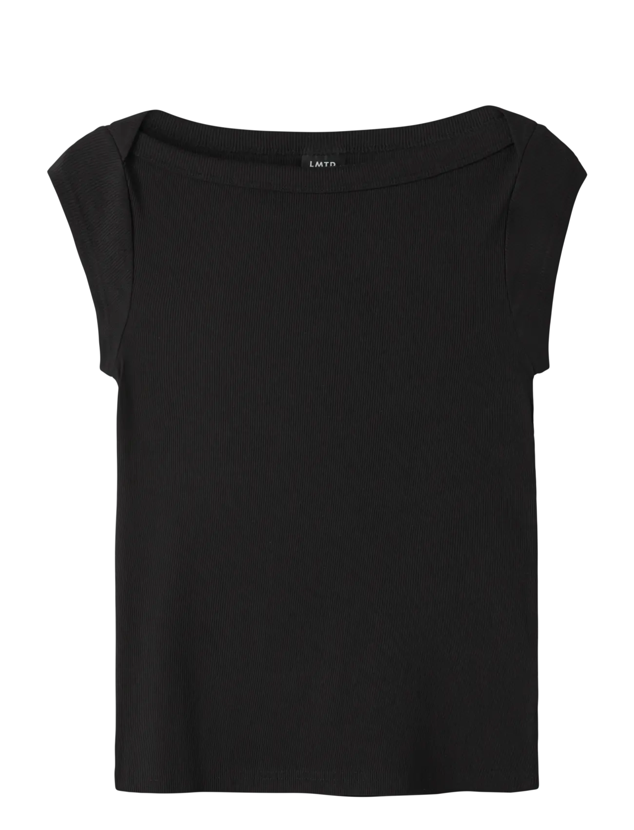 LMTD NLFKANA SS SHORT BOATNECK TOP - Kläder - BLACK / black
