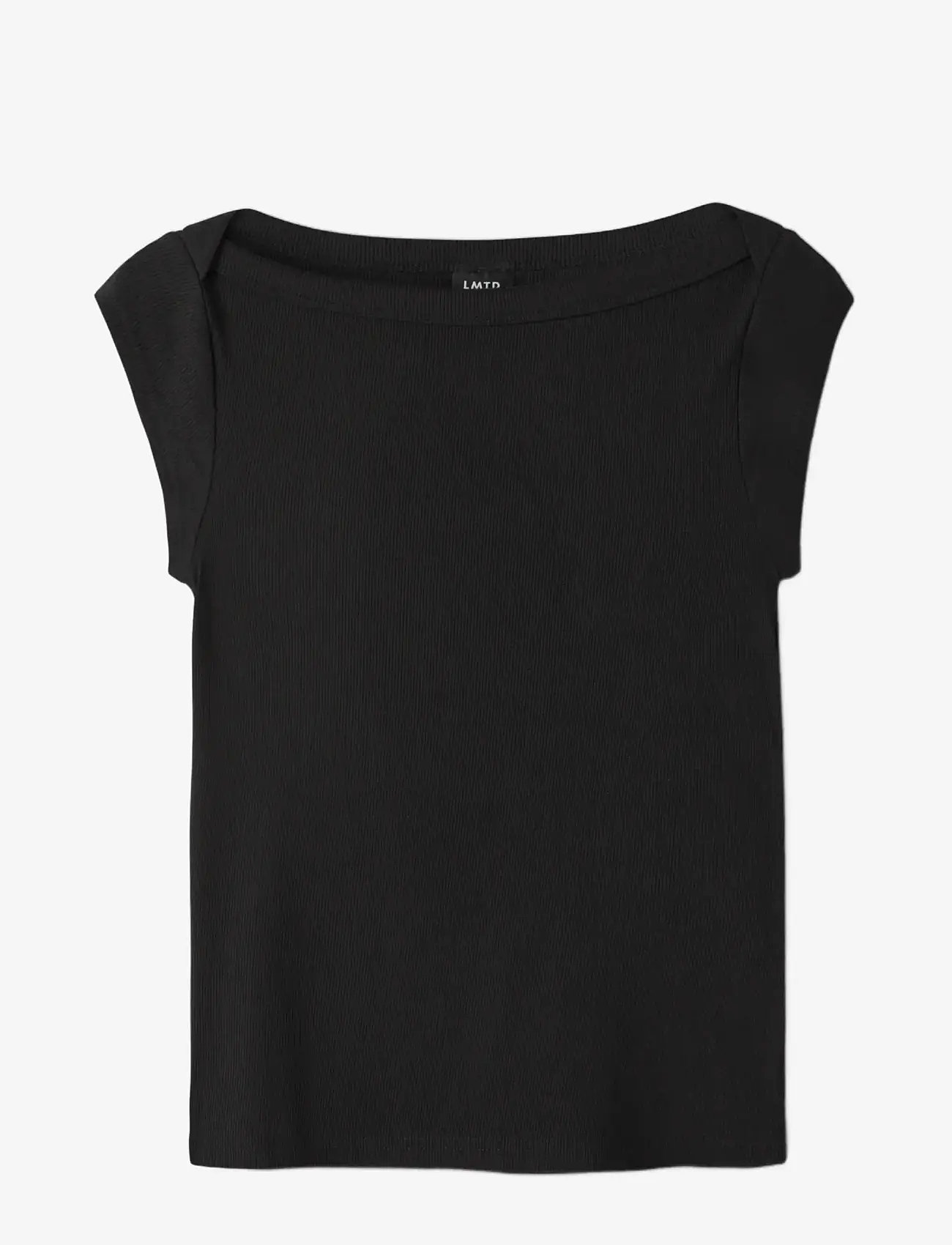 LMTD - NLFKANA SS SHORT BOATNECK TOP - kortærmede t-shirts - black - 2