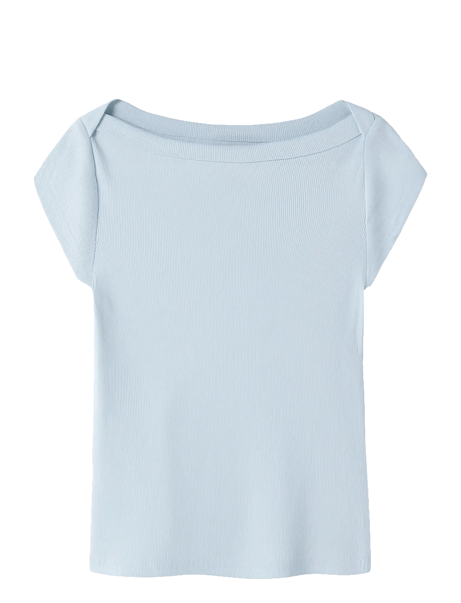 LMTD - NLFKANA SS SHORT BOATNECK TOP - kurzärmelige - ice water - 0