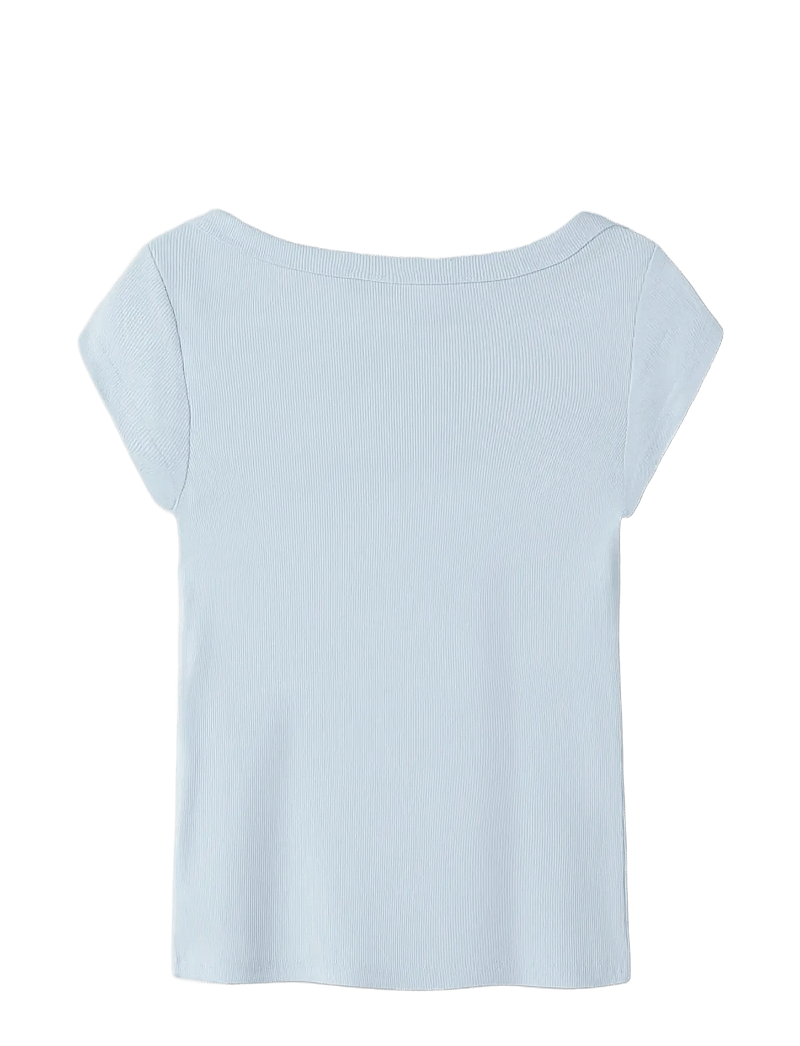 LMTD - NLFKANA SS SHORT BOATNECK TOP - kortærmede t-shirts - ice water - 1
