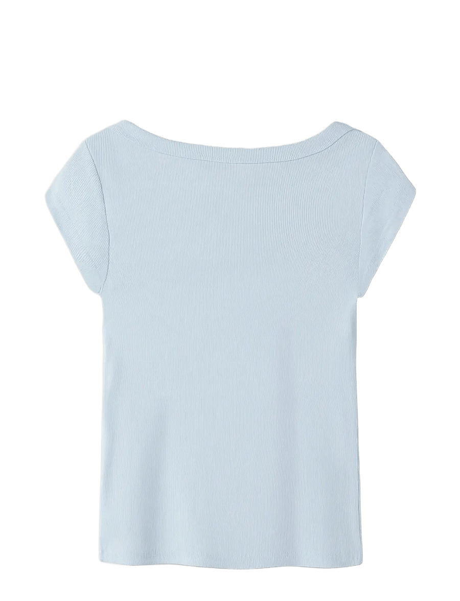 LMTD - NLFKANA SS SHORT BOATNECK TOP - kurzärmelige - ice water - 1