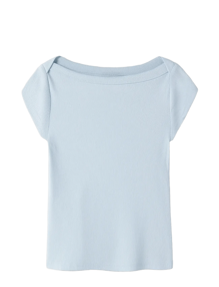 LMTD - NLFKANA SS SHORT BOATNECK TOP - kurzärmelige - ice water - 2