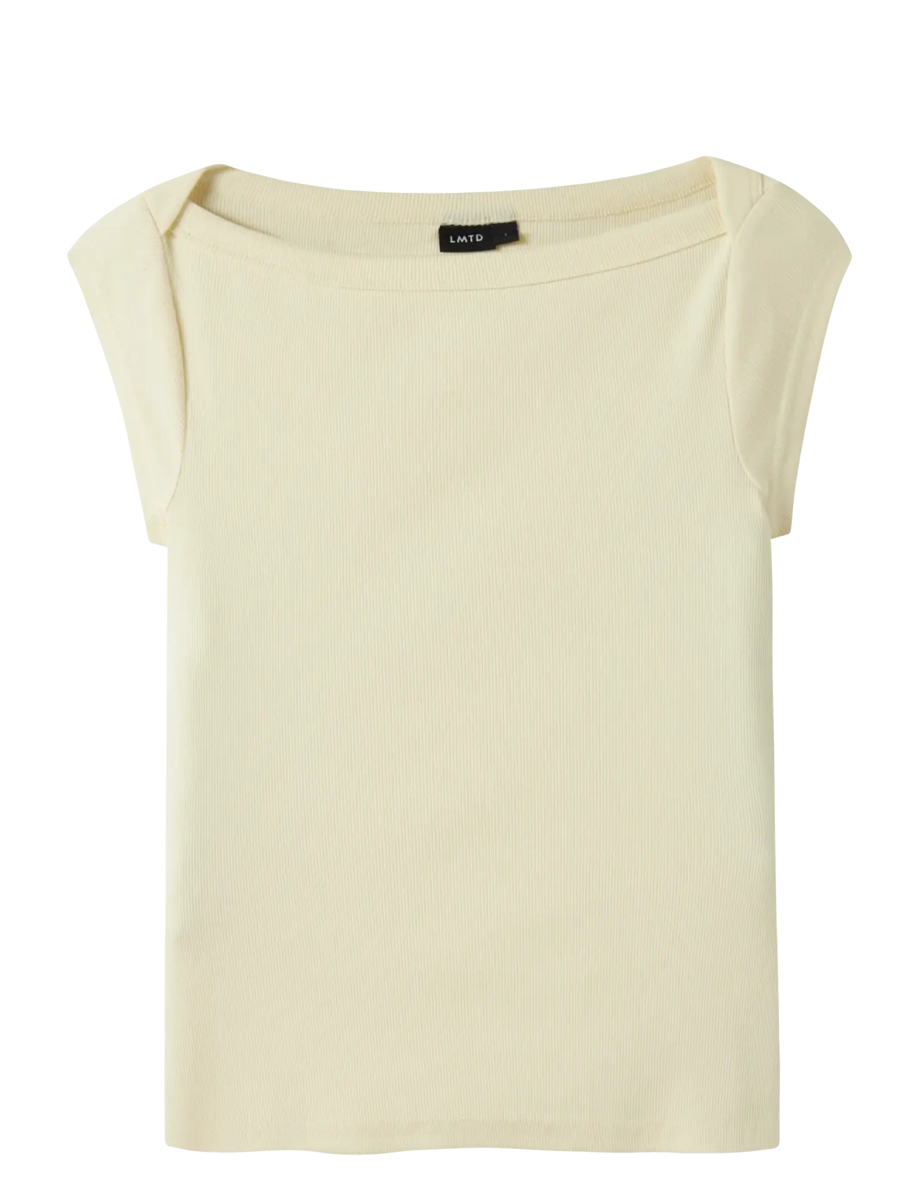 LMTD NLFKANA SS SHORT BOATNECK TOP - Põhitooted - PEAR SORBET / cream
