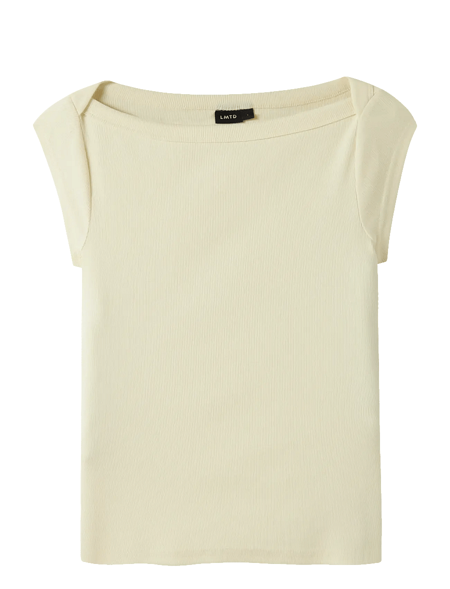 LMTD - NLFKANA SS SHORT BOATNECK TOP - kortärmade t-shirts - pear sorbet - 0