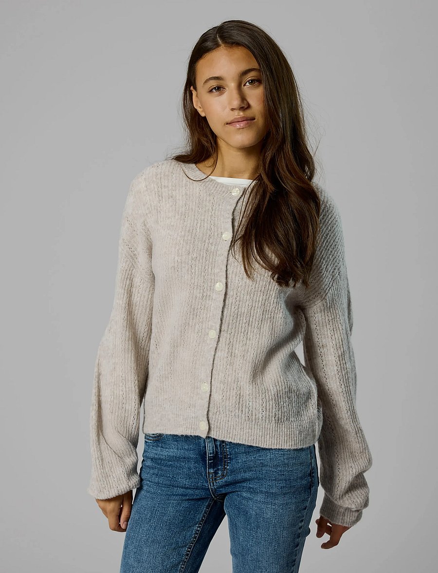 LMTD - NLFKIRA LS SHORT KNIT CARDIGAN - peyote - 2