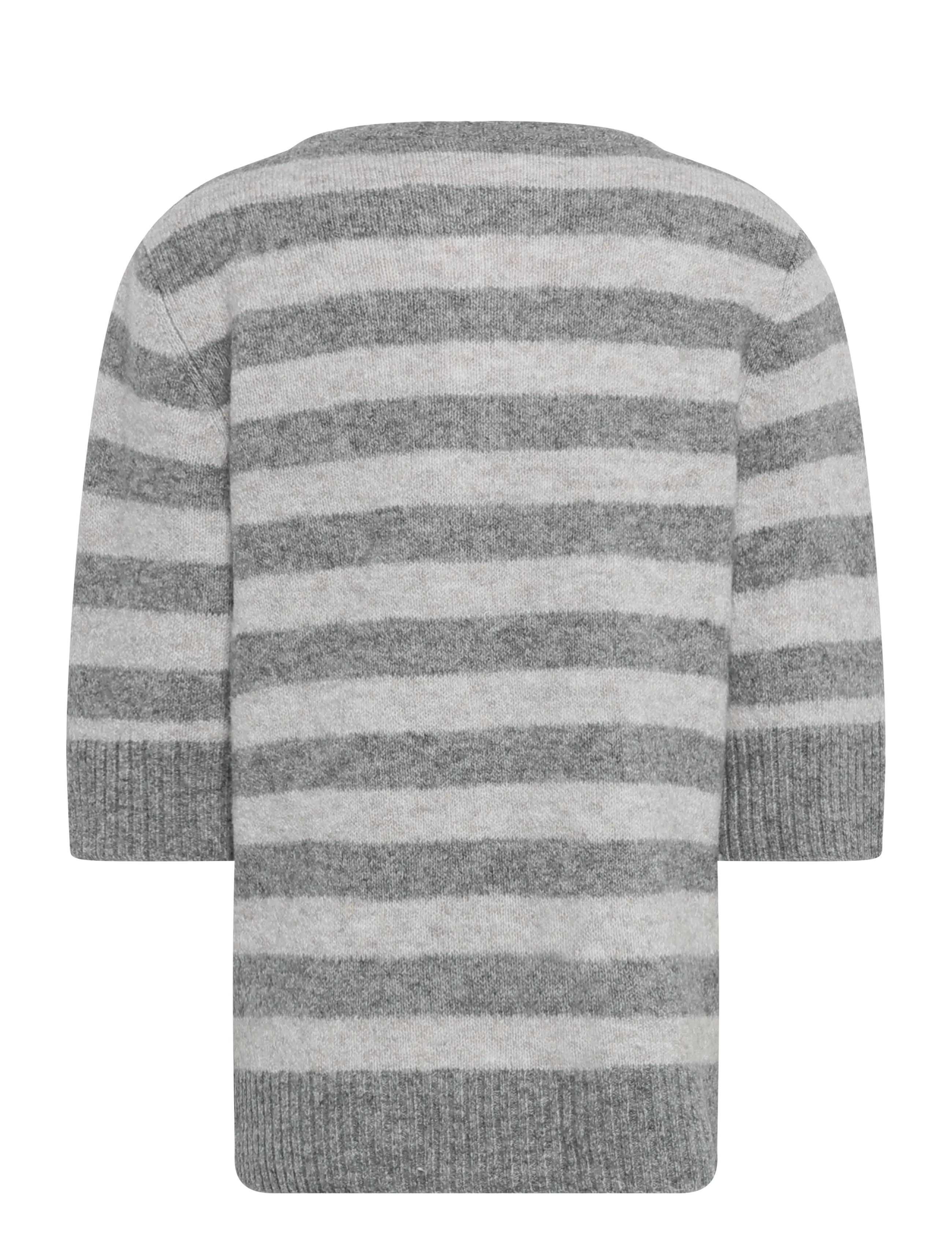 LMTD - NLFBYNTHE SS SHORT STRIPE KNIT CARDIGAN - grey melange - 1