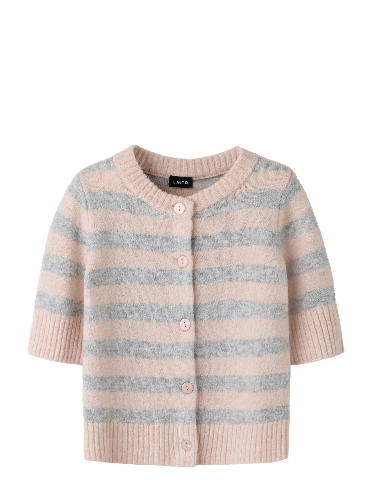 LMTD Nlfbynthe Ss Kurz Stripe Knit Cardigan Orange - 170-176 - Kinder