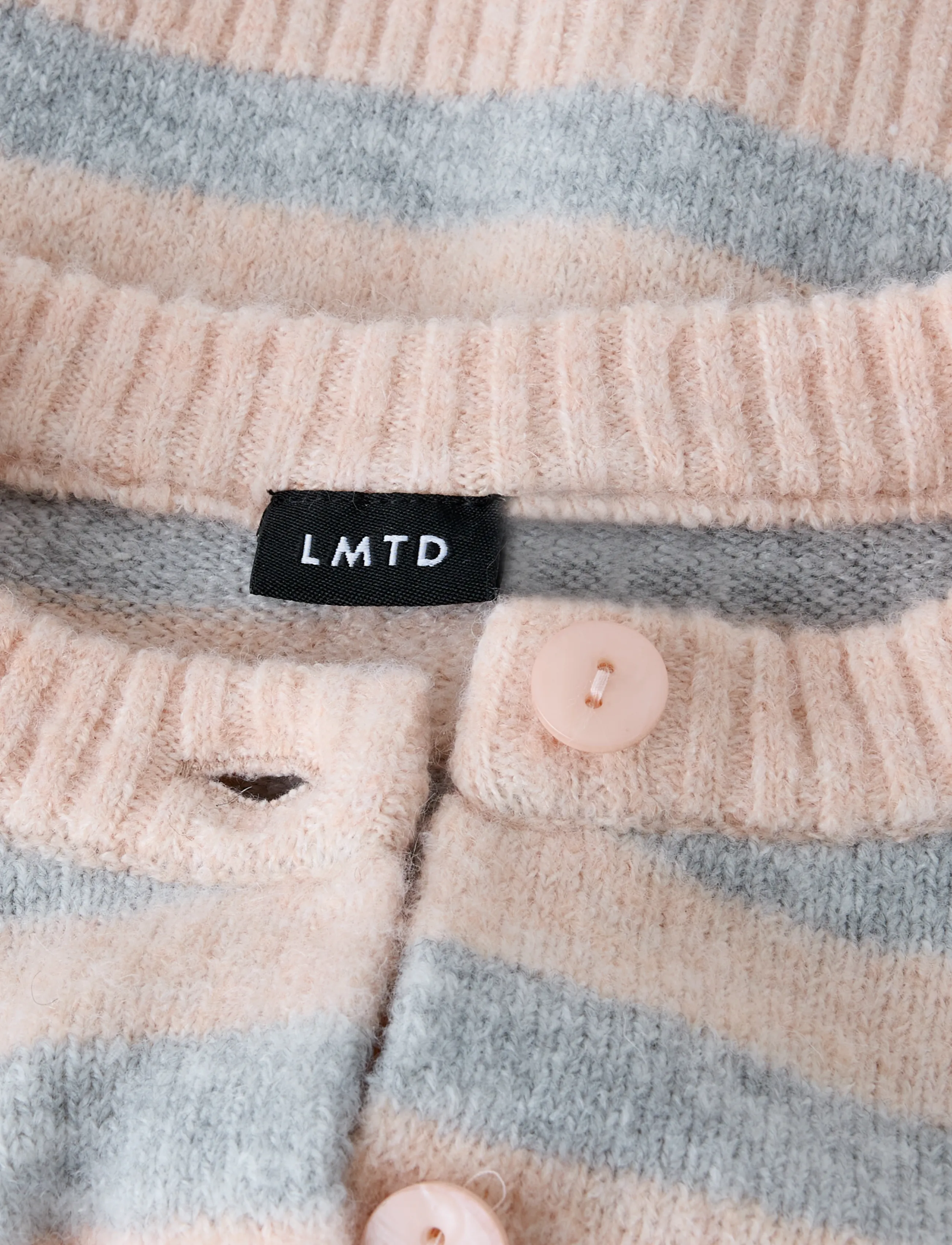 LMTD - NLFBYNTHE SS SHORT STRIPE KNIT CARDIGAN - cardigans - tropical peach - 2