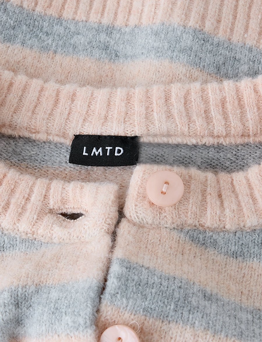 LMTD - NLFBYNTHE SS SHORT STRIPE KNIT CARDIGAN - cardigans - tropical peach - 2