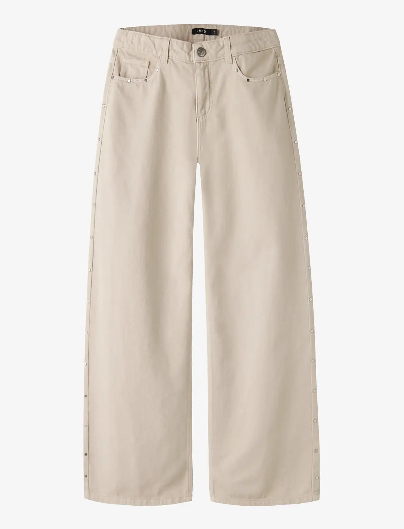 LMTD - NLFHYEDSTUD LW TWI LC X-WIDE PANT - brede jeans - moonbeam - 0