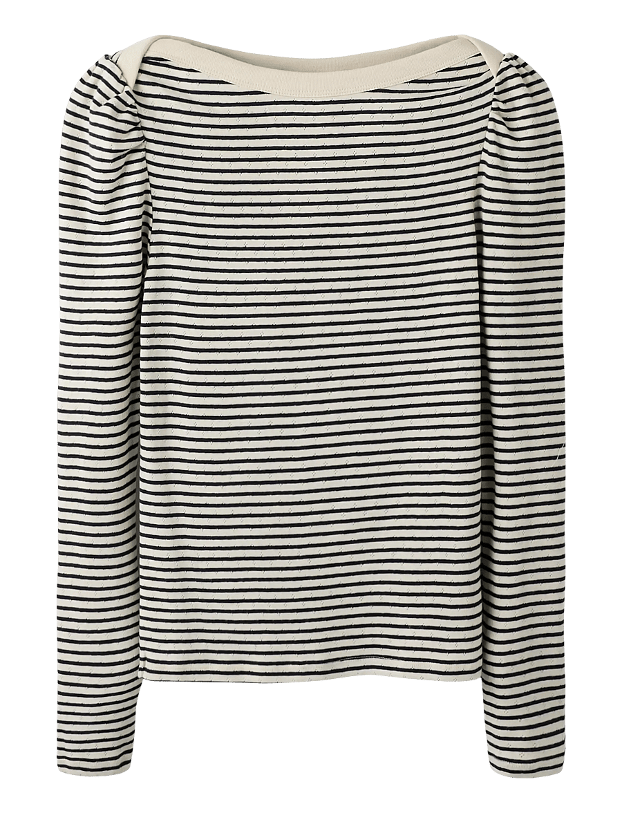 LMTD - NLFSEHER LS SHORT BOATNECK TOP - langärmelig - navy blazer - 0