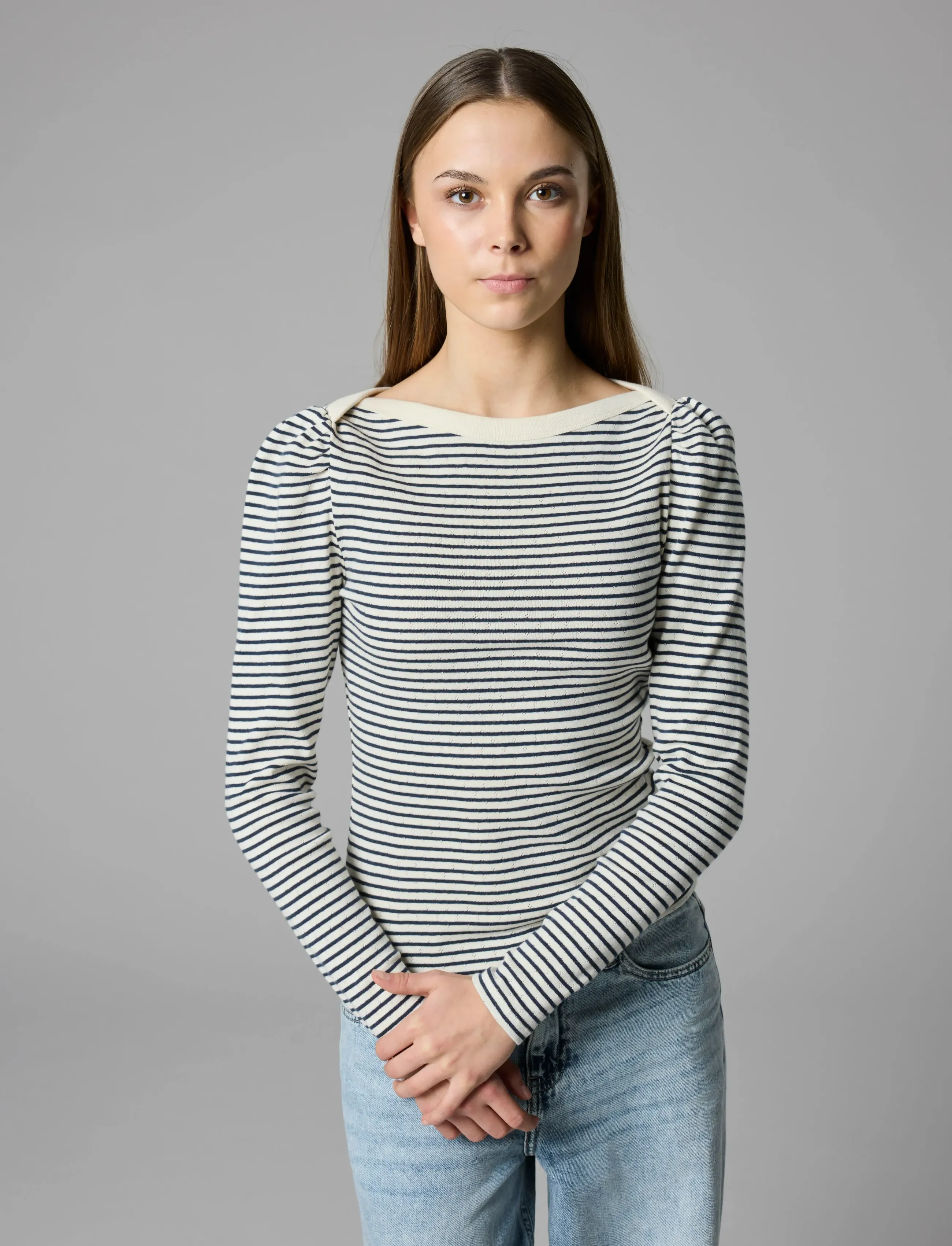 LMTD - NLFSEHER LS SHORT BOATNECK TOP - t-shirts à manches longues - navy blazer - 3