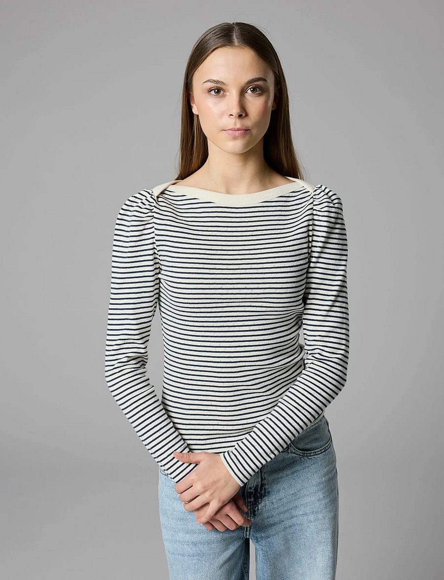LMTD - NLFSEHER LS SHORT BOATNECK TOP - langärmelig - navy blazer - 3