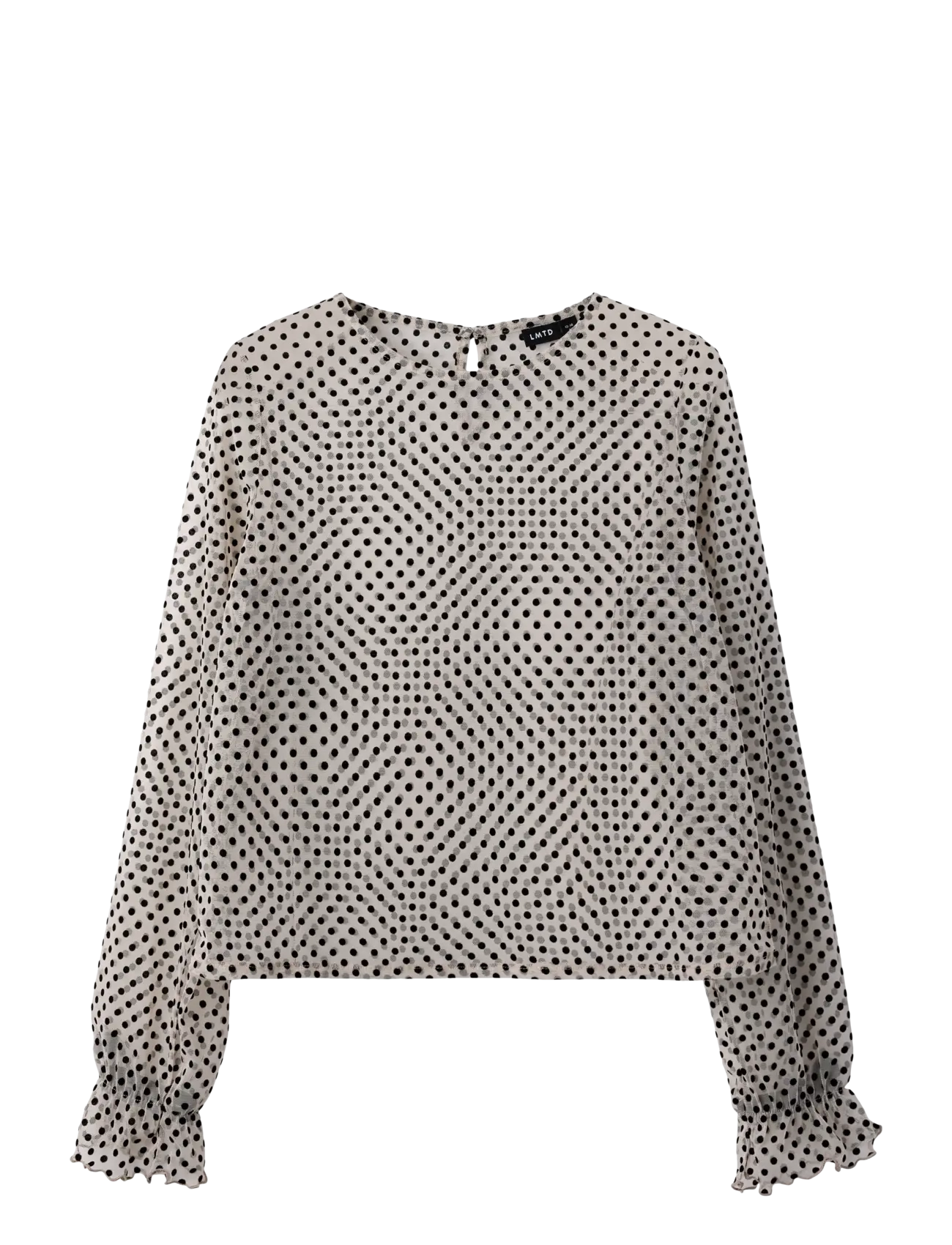 LMTD NLFFLEDOT LS O-NECK SHIRT - Kampanj - BLACK / white
