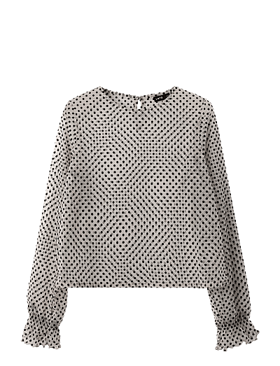 LMTD NLFFLEDOT LS O-NECK SHIRT - Blouses & Tunics - BLACK / white