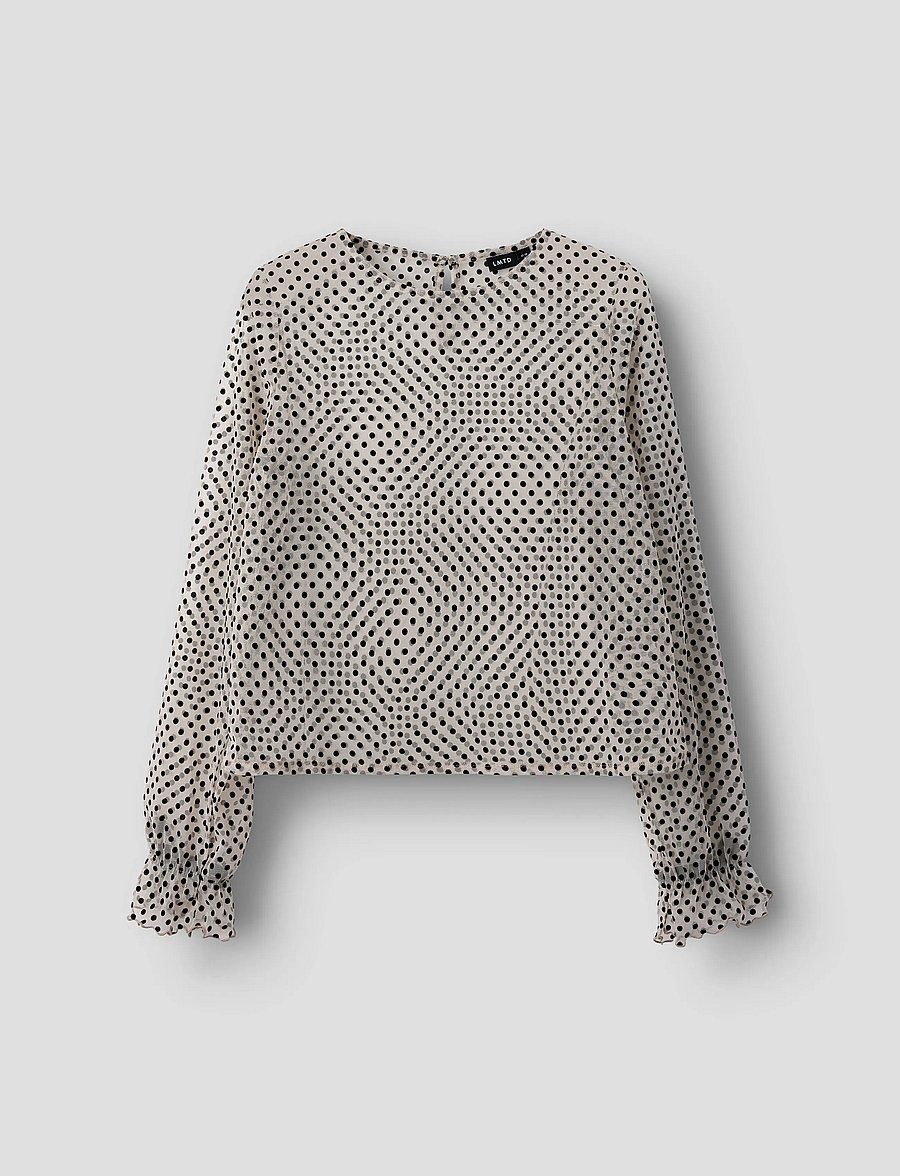 LMTD - NLFFLEDOT LS O-NECK SHIRT - palaidinės ir tunikos - black - 0