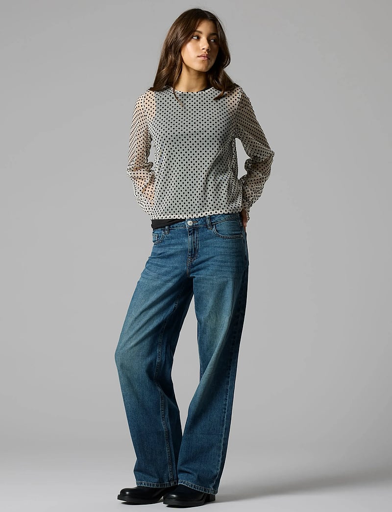 LMTD - NLFFLEDOT LS O-NECK SHIRT - blusen & tuniken - black - 4