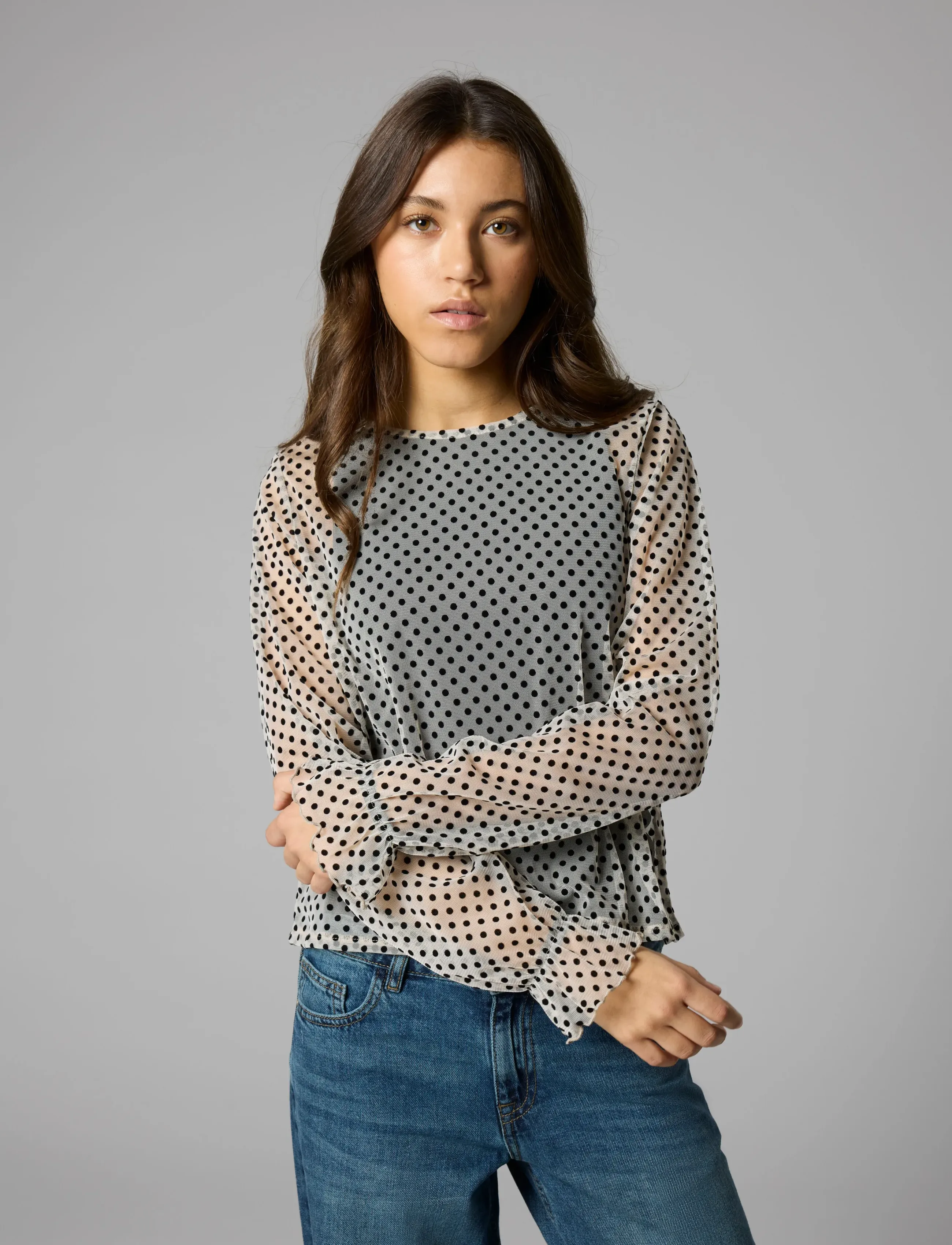 LMTD - NLFFLEDOT LS O-NECK SHIRT - bluser & tunikaer - black - 5