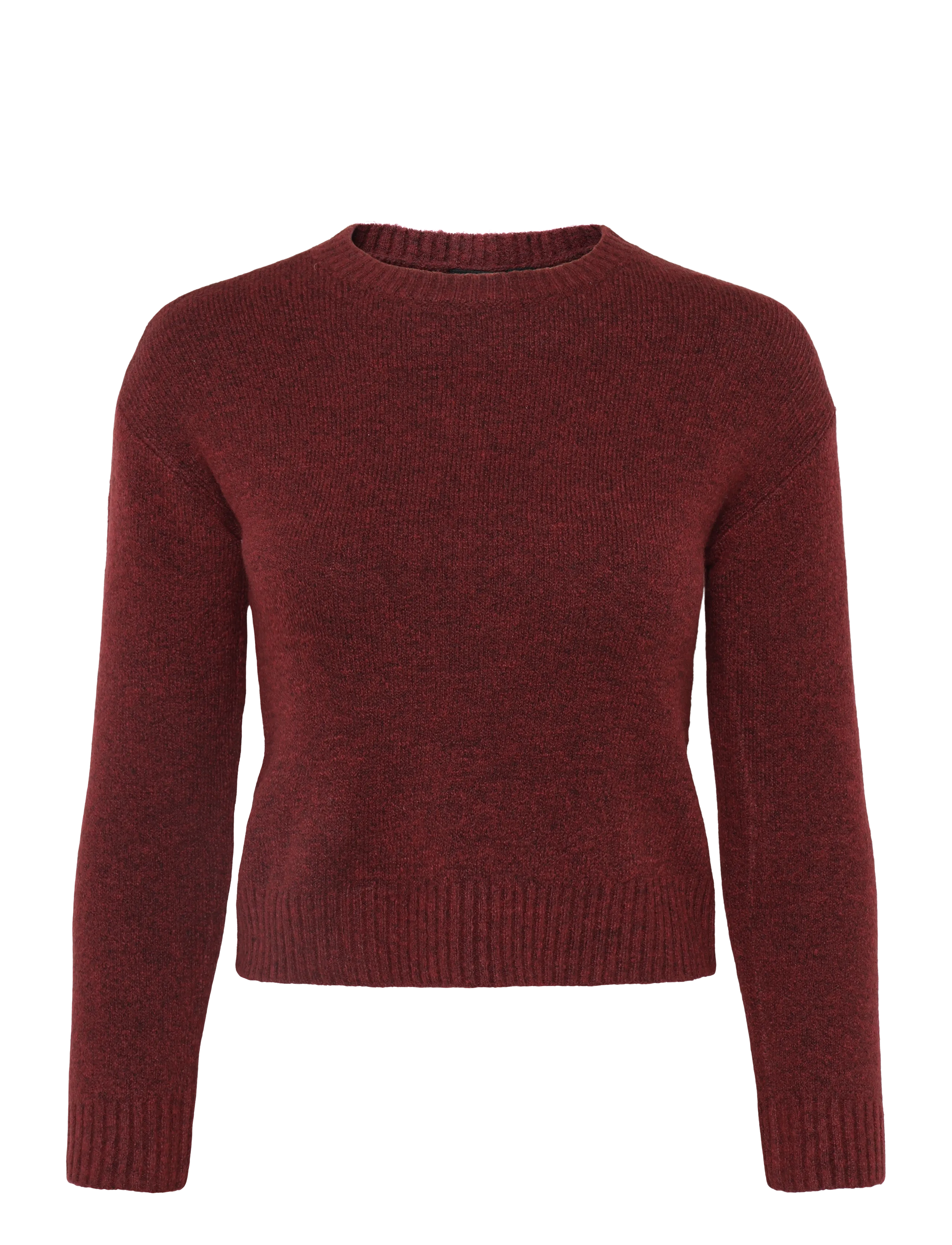 LMTD NLFBYNT LS SHORT KNIT - Jumpers - BURGUNDY / burgundy