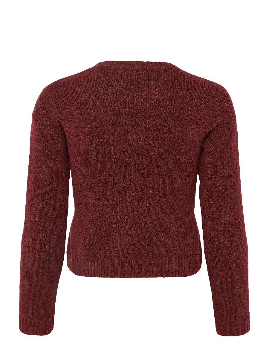 LMTD - NLFBYNT LS SHORT KNIT - pullover - burgundy - 1