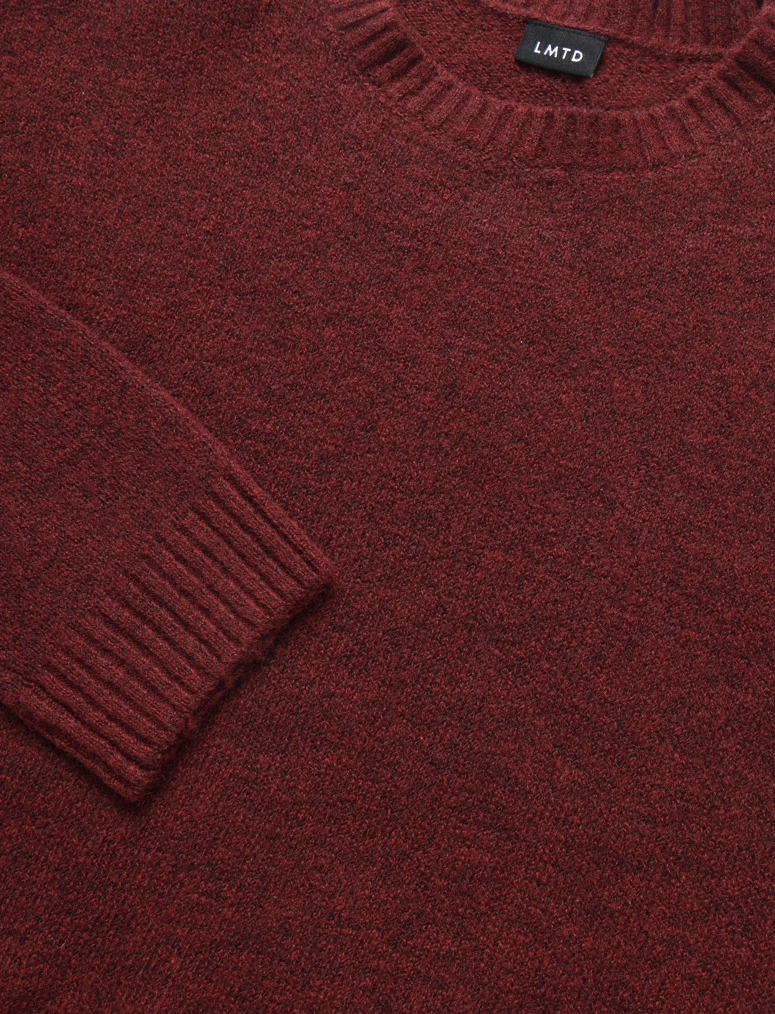 LMTD - NLFBYNT LS SHORT KNIT - jumpers - burgundy - 2