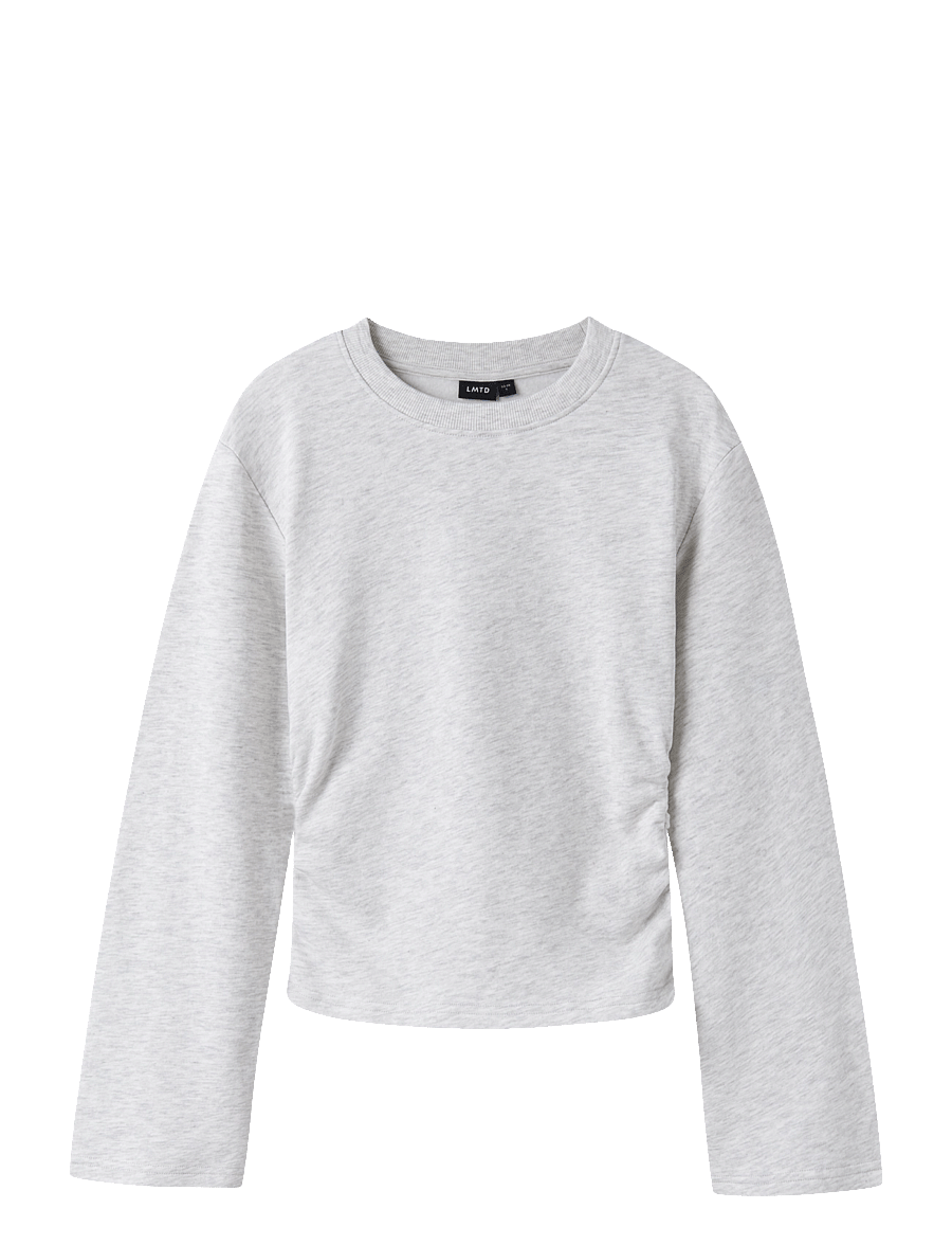 LMTD - NLFNIZU LS RUCHED SWEAT - sweatshirts - light grey melange - 0