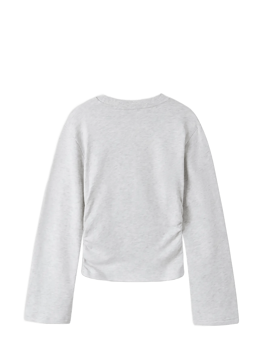 LMTD - NLFNIZU LS RUCHED SWEAT - sweatshirts - light grey melange - 1