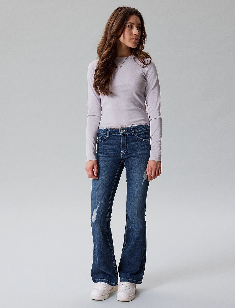 LMTD - NLFNINAJA LS CROP LACE S TOP - långärmade t-shirts - misty lilac - 3