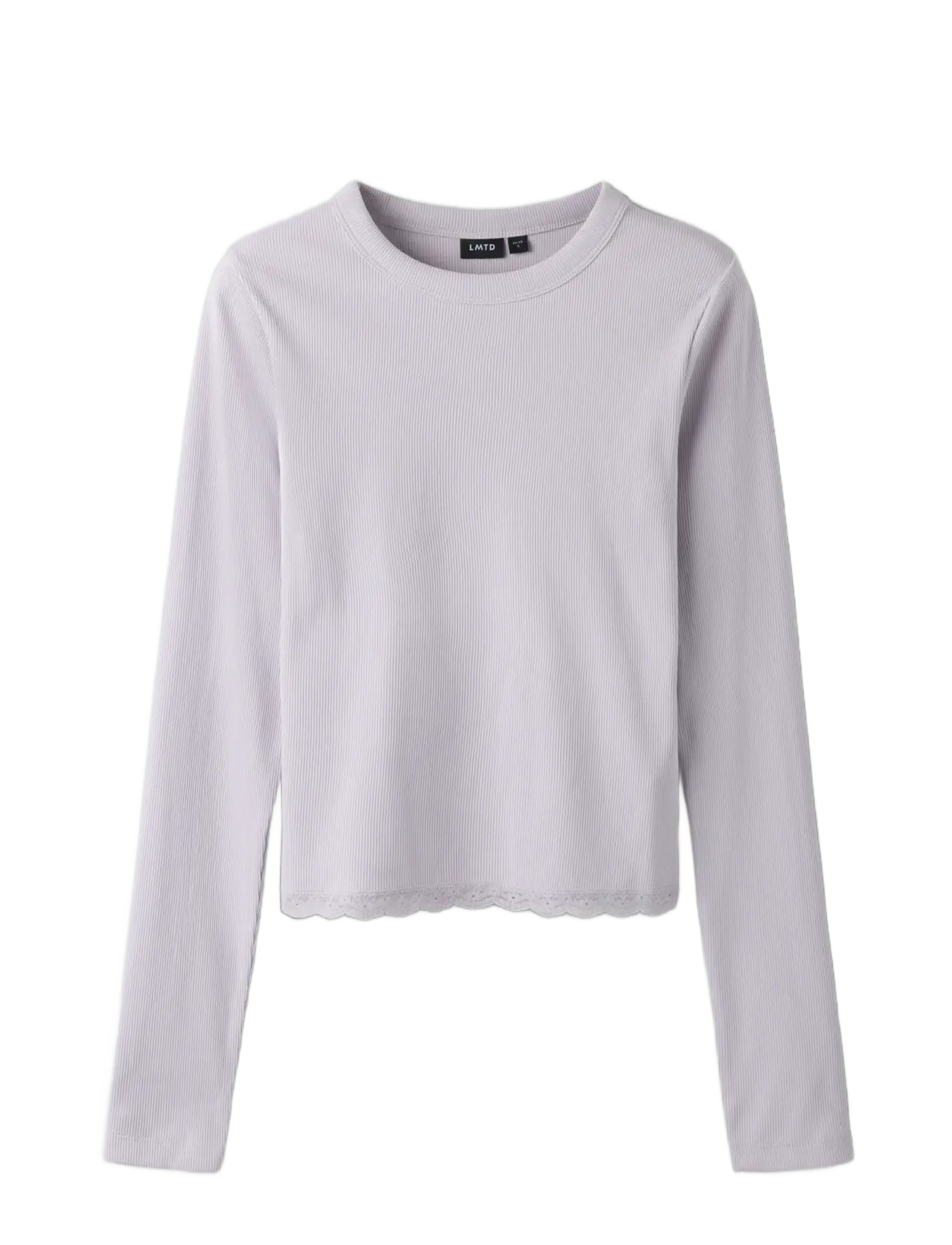 LMTD - NLFNINAJA LS CROP LACE S TOP - långärmade t-shirts - misty lilac - 2