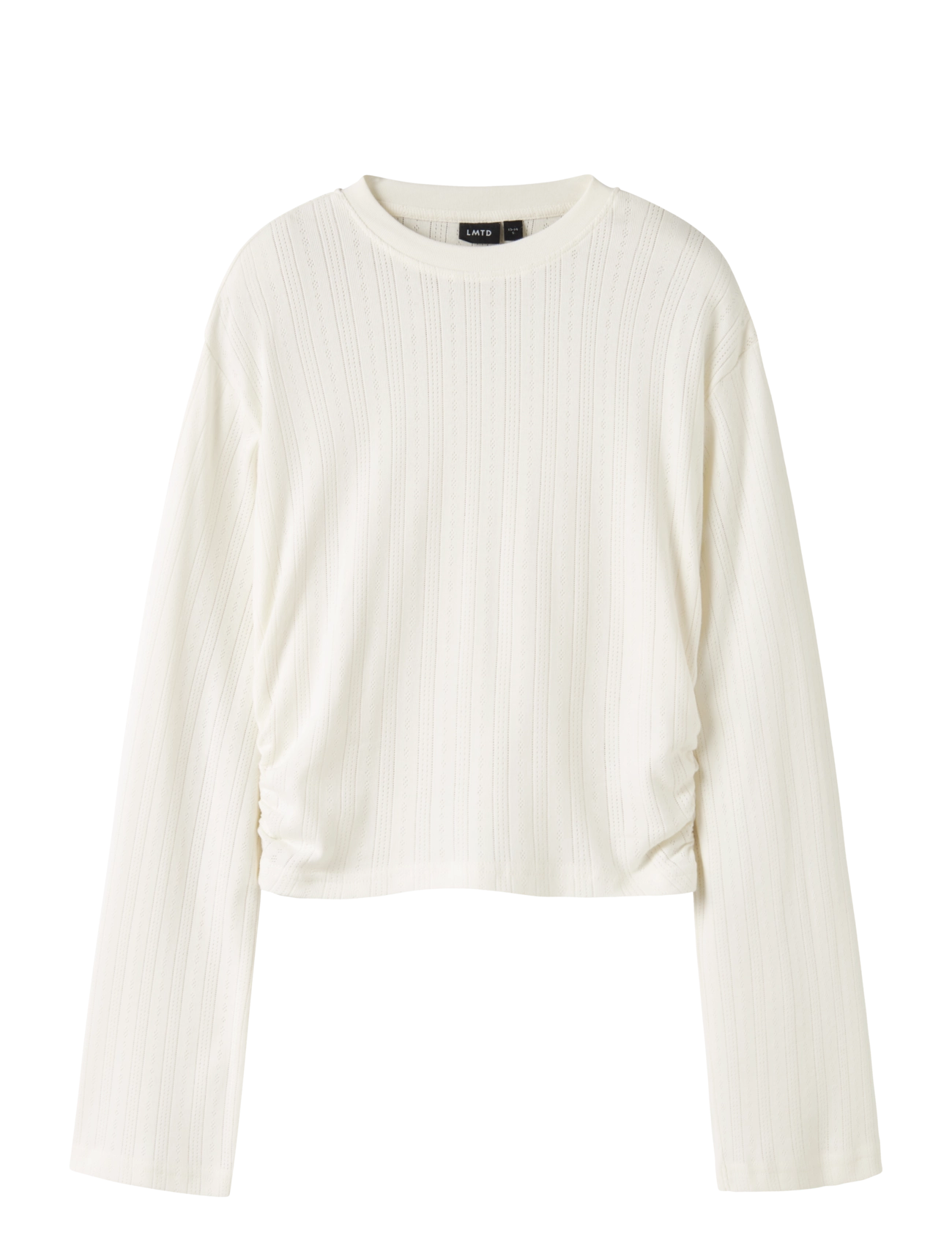 LMTD NLFNOMINA LS SHORT RUCHED TOP - Trøjer - WHITE ALYSSUM / white