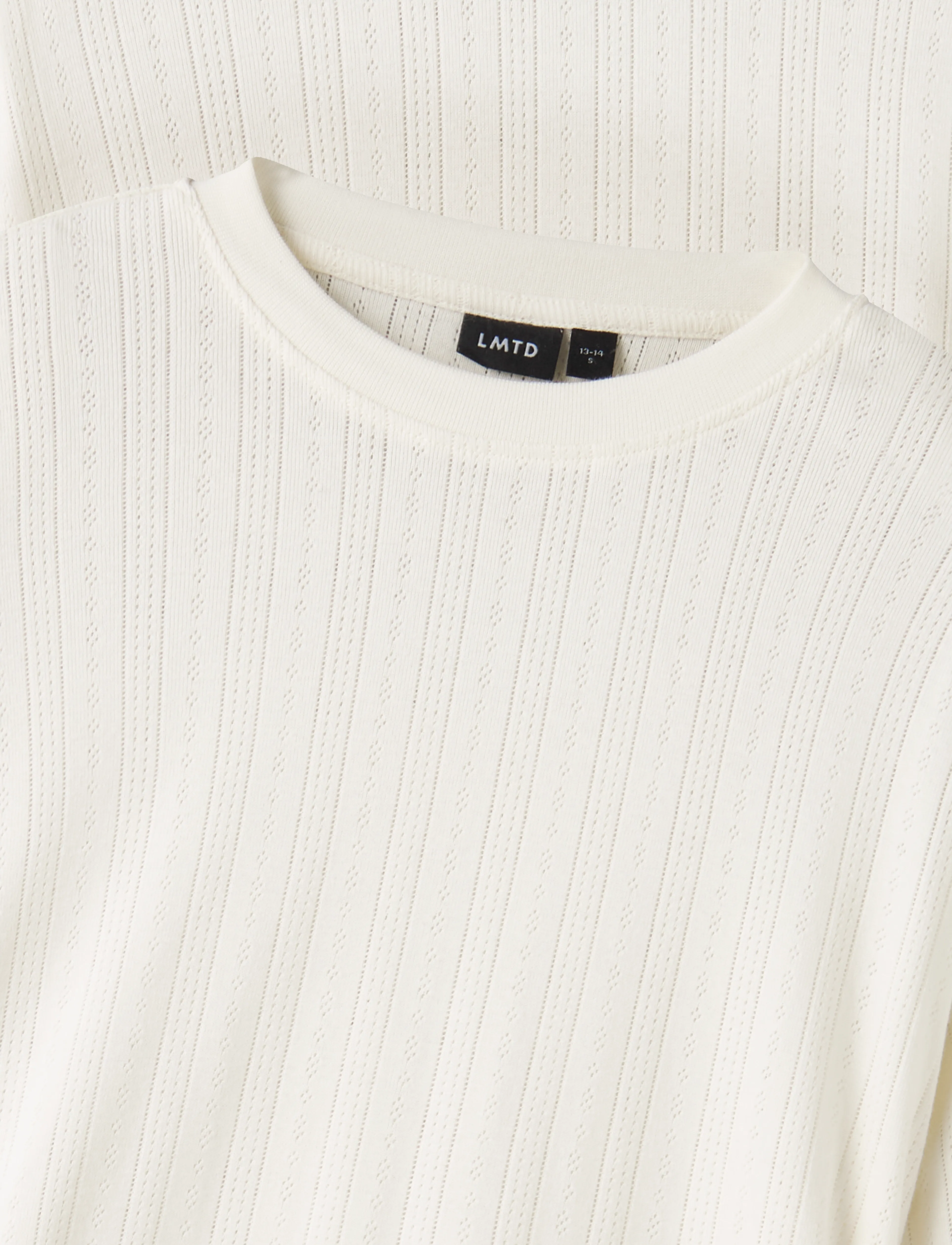 LMTD - NLFNOMINA LS SHORT RUCHED TOP - langærmede t-shirts - white alyssum - 2