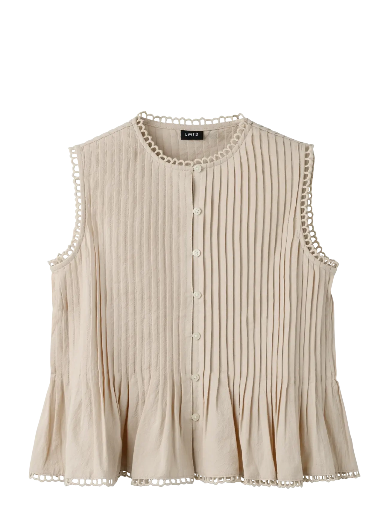 LMTD Nlflosta Sl Short Shirt, 122-128, Oberteile, Beige - Blouses & Tunics, Kinder