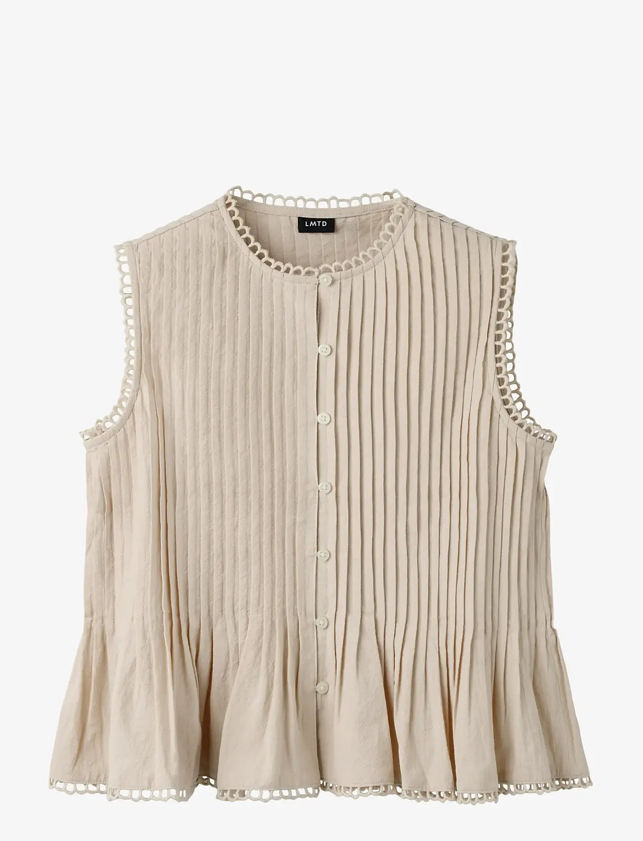 LMTD - NLFLOSTA SL SHORT SHIRT - pluusid ja tuunikad - white pepper - 0