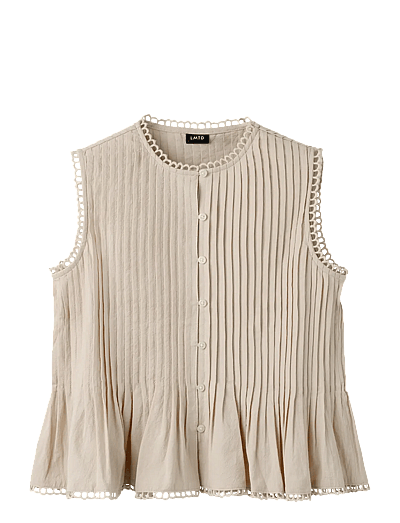LMTD NLFLOSTA SL SHORT SHIRT - Blouses & Tunics - WHITE PEPPER / beige